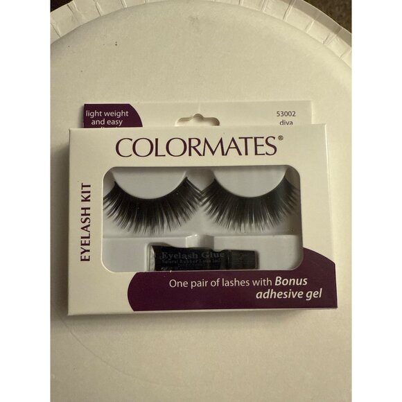 Colormates Eyelash Kit Diva 53002 False Lashes with Adhesive Glue Lightweight Na - Picture 12 of 13